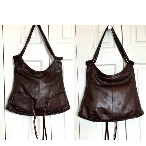 Christopher Kon Vintage Leather Hobo Bag Chocolate Brown Made in Canada - Picture 13 of 17